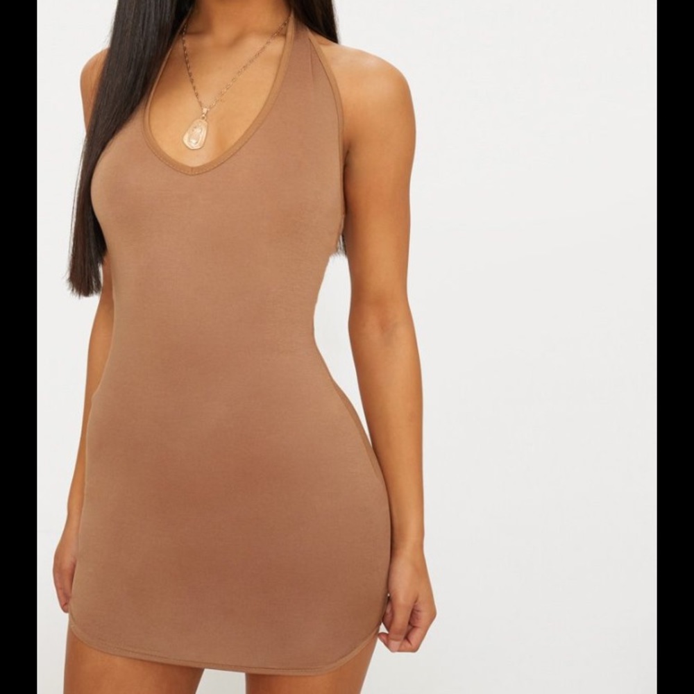 PrettyLittleThing Basic Halterneck Bodycon Dress
